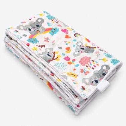Gewichtsdecke koala mit weissem Etikett